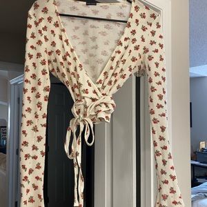 Brandi Melville Roses Wrap Top